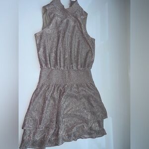 White House Black Market (XSP)  Rose Gold/Metallic Sleeveless Dress